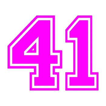 Polep vozidla Startovní číslo 41 typ 4 (72 - Fluorescentní růžová) SAMOLEPKA NA AUTO, NÁLEPKA, FÓLIE, POLEP, TUNING, VLASTNÍ TEXT, TISK, AUTOSAMOLEPKY.cz, POLEPY, OBRÁZEK, LOGO, 3D STICKERS