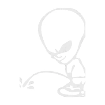 Samolepicí dekorace na vozidlo Ufoun čůrá levá (84 - Ultra Metalic bílá) SAMOLEPKA NA AUTO, NÁLEPKA, FÓLIE, POLEP, TUNING, VLASTNÍ TEXT, TISK, AUTOSAMOLEPKY.cz, POLEPY, OBRÁZEK, LOGO, 3D STICKERS