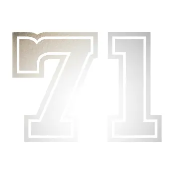 Polep vozidla SAMOLEPKA Startovní číslo 71 typ 5 (82 - odrazková reflexní bílá) NA AUTO, NÁLEPKA, FÓLIE, POLEP, TUNING, VLASTNÍ TEXT, TISK, AUTOSAMOLEPKY.cz, POLEPY, OBRÁZEK, LOGO, SAMOLEPKY