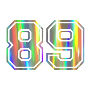 Polep vozidla Startovní číslo 89 typ 4 (93 - Holografická) SAMOLEPKA NA AUTO, NÁLEPKA, FÓLIE, POLEP, TUNING, VLASTNÍ TEXT, TISK, AUTOSAMOLEPKY.cz, POLEPY, OBRÁZEK, LOGO, 3D STICKERS