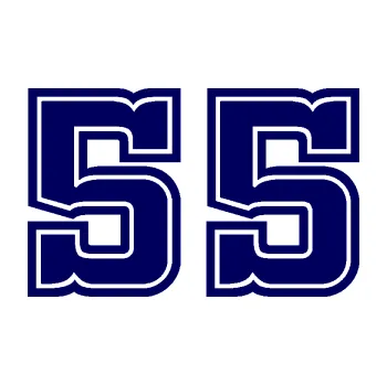 Polep vozidla Startovní číslo 55 typ 5 (23 - tmavě modrá) SAMOLEPKA NA AUTO, NÁLEPKA, FÓLIE, POLEP, TUNING, VLASTNÍ TEXT, TISK, AUTOSAMOLEPKY.cz, POLEPY, OBRÁZEK, LOGO, 3D STICKERS