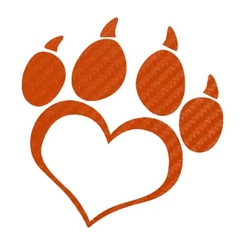 samolepka Tlapky love 005 pravá (54 - 3D karbon oranžový) SAMOLEPKA NA AUTO, NÁLEPKA, FÓLIE, POLEP, TUNING, VLASTNÍ TEXT, TISK, AUTOSAMOLEPKY.cz, POLEPY, OBRÁZEK, LOGO, 3D STICKERS