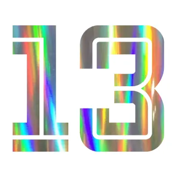 Polep vozidla Startovní číslo 13 typ 7 (93 - Holografická) SAMOLEPKA NA AUTO, NÁLEPKA, FÓLIE, POLEP, TUNING, VLASTNÍ TEXT, TISK, AUTOSAMOLEPKY.cz, POLEPY, OBRÁZEK, LOGO, 3D STICKERS