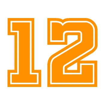 Polep vozidla Startovní číslo 12 typ 5 (06 - oranžová) SAMOLEPKA NA AUTO, NÁLEPKA, FÓLIE, POLEP, TUNING, VLASTNÍ TEXT, TISK, AUTOSAMOLEPKY.cz, POLEPY, OBRÁZEK, LOGO, 3D STICKERS