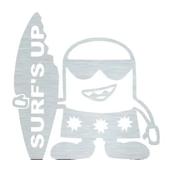 Samolepicí dekorace na vozidlo Surf veselý panáček (61 - škrábaný hliník) SAMOLEPKA NA AUTO, NÁLEPKA, FÓLIE, POLEP, TUNING, VLASTNÍ TEXT, TISK, AUTOSAMOLEPKY.cz, POLEPY, OBRÁZEK, LOGO, 3D STICKERS