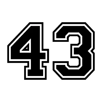 Polep vozidla Startovní číslo 43 typ 4 (01 - černá) SAMOLEPKA NA AUTO, NÁLEPKA, FÓLIE, POLEP, TUNING, VLASTNÍ TEXT, TISK, AUTOSAMOLEPKY.cz, POLEPY, OBRÁZEK, LOGO, 3D STICKERS