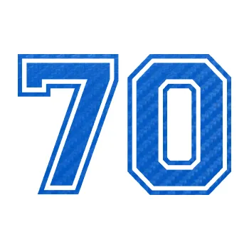 Polep vozidla Startovní číslo 70 typ 4 (57 - 3D karbon modrý) SAMOLEPKA NA AUTO, NÁLEPKA, FÓLIE, POLEP, TUNING, VLASTNÍ TEXT, TISK, AUTOSAMOLEPKY.cz, POLEPY, OBRÁZEK, LOGO, 3D STICKERS