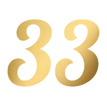 Polep vozidla Startovní číslo 33 typ 3 (43 - zlatá metalíza) SAMOLEPKA NA AUTO, NÁLEPKA, FÓLIE, POLEP, TUNING, VLASTNÍ TEXT, TISK, AUTOSAMOLEPKY.cz, POLEPY, OBRÁZEK, LOGO, 3D STICKERS