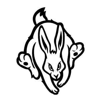 Samolepící dekorace SAMOLEPKA Zajíc 002 pravá (01 - černá) NA AUTO, NÁLEPKA, FÓLIE, POLEP, TUNING, VLASTNÍ TEXT, TISK, AUTOSAMOLEPKY.cz, POLEPY, OBRÁZEK, LOGO, SAMOLEPKY