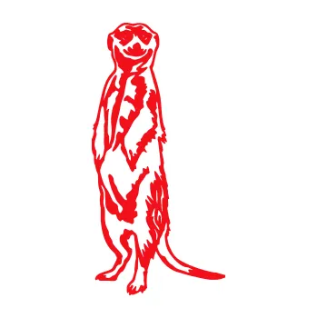 Samolepící dekorace SAMOLEPKA Surikata 001 levá (10 - červená) NA AUTO, NÁLEPKA, FÓLIE, POLEP, TUNING, VLASTNÍ TEXT, TISK, AUTOSAMOLEPKY.cz, POLEPY, OBRÁZEK, LOGO, SAMOLEPKY