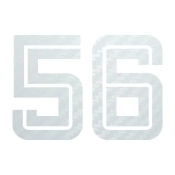 Polep vozidla SAMOLEPKA Startovní číslo 56 typ 7 (51 - 3D karbon bílý) NA AUTO, NÁLEPKA, FÓLIE, POLEP, TUNING, VLASTNÍ TEXT, TISK, AUTOSAMOLEPKY.cz, POLEPY, OBRÁZEK, LOGO, SAMOLEPKY