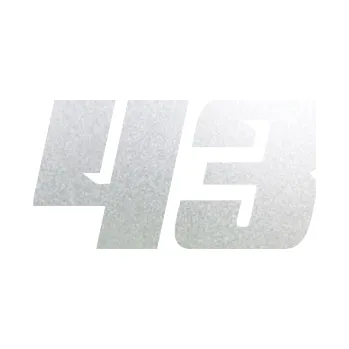 Polep vozidla Startovní číslo 43 typ 6 (60 - pískované sklo) SAMOLEPKA NA AUTO, NÁLEPKA, FÓLIE, POLEP, TUNING, VLASTNÍ TEXT, TISK, AUTOSAMOLEPKY.cz, POLEPY, OBRÁZEK, LOGO, 3D STICKERS