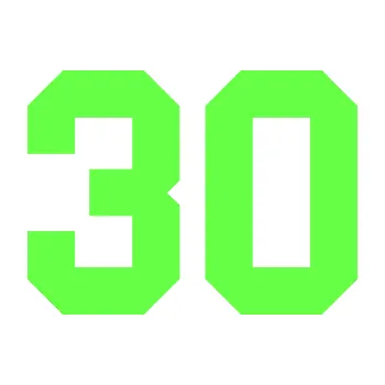 Polep vozidla Startovní číslo 30 (71 - Fluorescentní zelená) SAMOLEPKA NA AUTO, NÁLEPKA, FÓLIE, POLEP, TUNING, VLASTNÍ TEXT, TISK, AUTOSAMOLEPKY.cz, POLEPY, OBRÁZEK, LOGO, 3D STICKERS