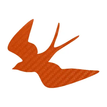 Samolepicí dekorace na vozidlo Vlaštovka 001 levá (54 - 3D karbon oranžový) SAMOLEPKA NA AUTO, NÁLEPKA, FÓLIE, POLEP, TUNING, VLASTNÍ TEXT, TISK, AUTOSAMOLEPKY.cz, POLEPY, OBRÁZEK, LOGO, 3D STICKERS