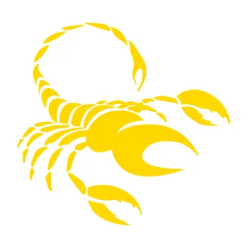 Samolepící dekorace Štír zvěrokruh 002 pravá (13 - jasně žlutá) SAMOLEPKA NA AUTO, NÁLEPKA, FÓLIE, POLEP, TUNING, VLASTNÍ TEXT, TISK, AUTOSAMOLEPKY.cz, POLEPY, OBRÁZEK, LOGO, 3D STICKERS