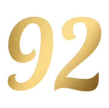 Polep vozidla Startovní číslo 92 typ 3 (43 - zlatá metalíza) SAMOLEPKA NA AUTO, NÁLEPKA, FÓLIE, POLEP, TUNING, VLASTNÍ TEXT, TISK, AUTOSAMOLEPKY.cz, POLEPY, OBRÁZEK, LOGO, 3D STICKERS