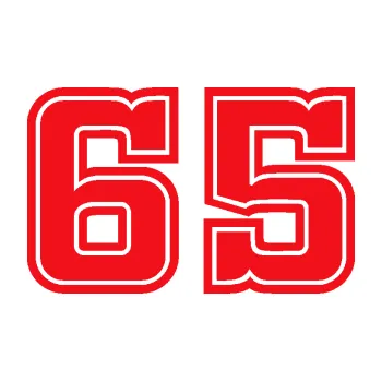 Polep vozidla SAMOLEPKA Startovní číslo 65 typ 5 (10 - červená) NA AUTO, NÁLEPKA, FÓLIE, POLEP, TUNING, VLASTNÍ TEXT, TISK, AUTOSAMOLEPKY.cz, POLEPY, OBRÁZEK, LOGO, SAMOLEPKY