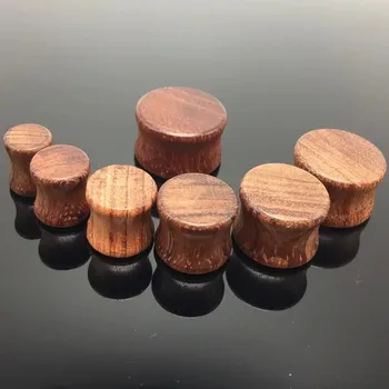 Piercing Plug piercing | dřevěný plug do ucha, 2 ks - Růžové dřevo,12mm