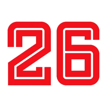 Polep vozidla SAMOLEPKA Startovní číslo 26 typ 7 (10 - červená) NA AUTO, NÁLEPKA, FÓLIE, POLEP, TUNING, VLASTNÍ TEXT, TISK, AUTOSAMOLEPKY.cz, POLEPY, OBRÁZEK, LOGO, SAMOLEPKY