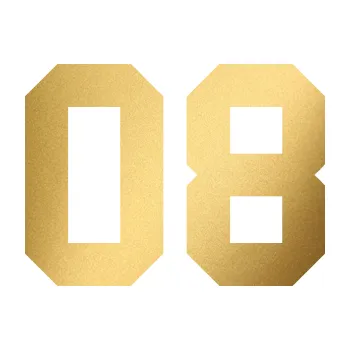 Polep vozidla Startovní číslo 08 (43 - zlatá metalíza) SAMOLEPKA NA AUTO, NÁLEPKA, FÓLIE, POLEP, TUNING, VLASTNÍ TEXT, TISK, AUTOSAMOLEPKY.cz, POLEPY, OBRÁZEK, LOGO, 3D STICKERS