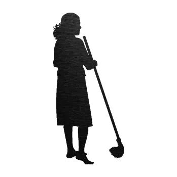 Samolepící dekorace SAMOLEPKA Uklízečka 001 pravá (63 - škrábaný kov černý) NA AUTO, NÁLEPKA, FÓLIE, POLEP, TUNING, VLASTNÍ TEXT, TISK, AUTOSAMOLEPKY.cz, POLEPY, OBRÁZEK, LOGO, SAMOLEPKY