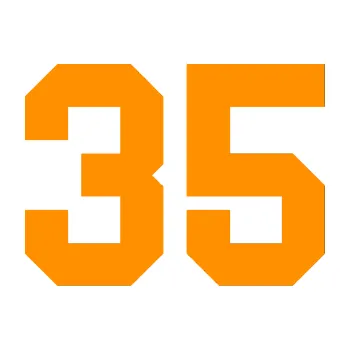 Polep vozidla Startovní číslo 35 (06 - oranžová) SAMOLEPKA NA AUTO, NÁLEPKA, FÓLIE, POLEP, TUNING, VLASTNÍ TEXT, TISK, AUTOSAMOLEPKY.cz, POLEPY, OBRÁZEK, LOGO, 3D STICKERS