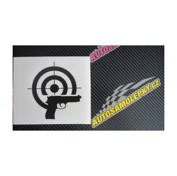 Polep vozidla SAMOLEPKA Terč zbraň levá (10 - červená) NA AUTO, NÁLEPKA, FÓLIE, POLEP, TUNING, VLASTNÍ TEXT, TISK, AUTOSAMOLEPKY.cz, POLEPY, OBRÁZEK, LOGO, SAMOLEPKY