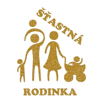 samolepka Šťastná rodinka (92 - Ultra Metalic zlatá) SAMOLEPKA NA AUTO, NÁLEPKA, FÓLIE, POLEP, TUNING, VLASTNÍ TEXT, TISK, AUTOSAMOLEPKY.cz, POLEPY, OBRÁZEK, LOGO, 3D STICKERS