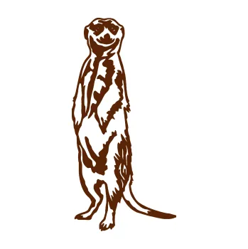 Samolepící dekorace SAMOLEPKA Surikata 001 levá (15 - hnědá) NA AUTO, NÁLEPKA, FÓLIE, POLEP, TUNING, VLASTNÍ TEXT, TISK, AUTOSAMOLEPKY.cz, POLEPY, OBRÁZEK, LOGO, SAMOLEPKY