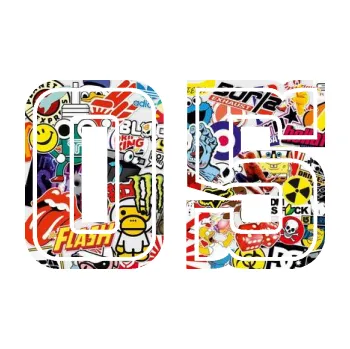 Polep vozidla Startovní číslo 05 typ 5 (83 - Sticker bomb) SAMOLEPKA NA AUTO, NÁLEPKA, FÓLIE, POLEP, TUNING, VLASTNÍ TEXT, TISK, AUTOSAMOLEPKY.cz, POLEPY, OBRÁZEK, LOGO, 3D STICKERS