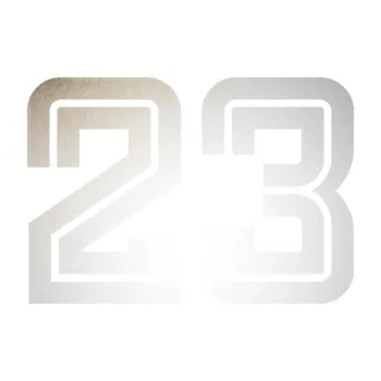 Polep vozidla Startovní číslo 23 typ 7 (82 - odrazková reflexní bílá) SAMOLEPKA NA AUTO, NÁLEPKA, FÓLIE, POLEP, TUNING, VLASTNÍ TEXT, TISK, AUTOSAMOLEPKY.cz, POLEPY, OBRÁZEK, LOGO, 3D STICKERS