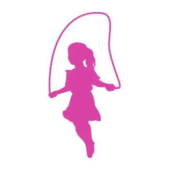 Samolepicí dekorace na vozidlo Skákání přes švihadlo 003 levá skipping rope (16 - růžová) SAMOLEPKA NA AUTO, NÁLEPKA, FÓLIE, POLEP, TUNING, VLASTNÍ TEXT, TISK, AUTOSAMOLEPKY.cz, POLEPY, OBRÁZEK, LOGO, 3D STICKERS