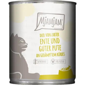 Krmivo pro kočku MjAMjAM DUO kachní a krůtí maso na dýni 24 × 800 g