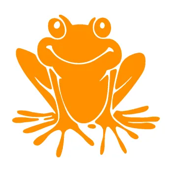 Samolepící dekorace SAMOLEPKA Žába 008 levá (06 - oranžová) NA AUTO, NÁLEPKA, FÓLIE, POLEP, TUNING, VLASTNÍ TEXT, TISK, AUTOSAMOLEPKY.cz, POLEPY, OBRÁZEK, LOGO, SAMOLEPKY