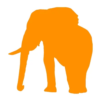 Samolepící dekorace Slon 007 levá (06 - oranžová) SAMOLEPKA NA AUTO, NÁLEPKA, FÓLIE, POLEP, TUNING, VLASTNÍ TEXT, TISK, AUTOSAMOLEPKY.cz, POLEPY, OBRÁZEK, LOGO, 3D STICKERS