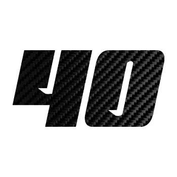 Polep vozidla Startovní číslo 40 typ 6 (50 - 3D karbon černý) SAMOLEPKA NA AUTO, NÁLEPKA, FÓLIE, POLEP, TUNING, VLASTNÍ TEXT, TISK, AUTOSAMOLEPKY.cz, POLEPY, OBRÁZEK, LOGO, 3D STICKERS