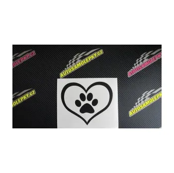 samolepka Tlapky love 002 (17 - šedá) SAMOLEPKA NA AUTO, NÁLEPKA, FÓLIE, POLEP, TUNING, VLASTNÍ TEXT, TISK, AUTOSAMOLEPKY.cz, POLEPY, OBRÁZEK, LOGO, 3D STICKERS