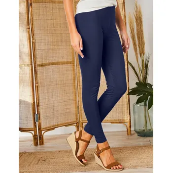 Dámské legíny Sada 2 jednobarevných legín nám.modrá+černá 38/40