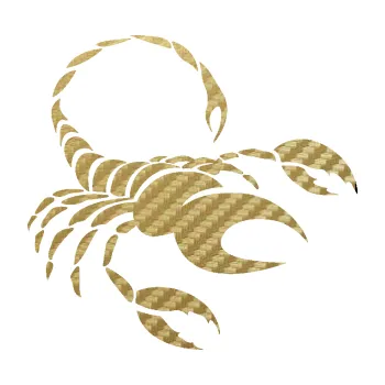 Samolepící dekorace Štír zvěrokruh 002 pravá (59 - 3D karbon zlatý) SAMOLEPKA NA AUTO, NÁLEPKA, FÓLIE, POLEP, TUNING, VLASTNÍ TEXT, TISK, AUTOSAMOLEPKY.cz, POLEPY, OBRÁZEK, LOGO, 3D STICKERS