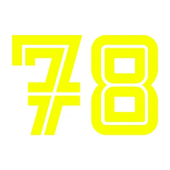 Polep vozidla Startovní číslo 78 typ 7 (70 - Fluorescentní žlutá) SAMOLEPKA NA AUTO, NÁLEPKA, FÓLIE, POLEP, TUNING, VLASTNÍ TEXT, TISK, AUTOSAMOLEPKY.cz, POLEPY, OBRÁZEK, LOGO, 3D STICKERS