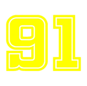 Polep vozidla Startovní číslo 91 typ 5 (05 - žlutá citron) SAMOLEPKA NA AUTO, NÁLEPKA, FÓLIE, POLEP, TUNING, VLASTNÍ TEXT, TISK, AUTOSAMOLEPKY.cz, POLEPY, OBRÁZEK, LOGO, 3D STICKERS