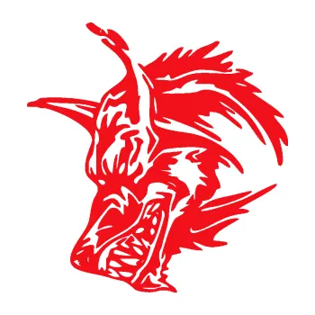 Polep vozidla SAMOLEPKA Vlk 004 levá (10 - červená) NA AUTO, NÁLEPKA, FÓLIE, POLEP, TUNING, VLASTNÍ TEXT, TISK, AUTOSAMOLEPKY.cz, POLEPY, OBRÁZEK, LOGO, SAMOLEPKY