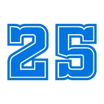 Polep vozidla Startovní číslo 25 typ 5 (11 - modrá oceán) SAMOLEPKA NA AUTO, NÁLEPKA, FÓLIE, POLEP, TUNING, VLASTNÍ TEXT, TISK, AUTOSAMOLEPKY.cz, POLEPY, OBRÁZEK, LOGO, 3D STICKERS