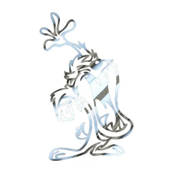 Samolepicí dekorace na vozidlo Tazman uřvanej pravá (80 - chrom fólie stříbrná zrcadlová) SAMOLEPKA NA AUTO, NÁLEPKA, FÓLIE, POLEP, TUNING, VLASTNÍ TEXT, TISK, AUTOSAMOLEPKY.cz, POLEPY, OBRÁZEK, LOGO, 3D STICKERS