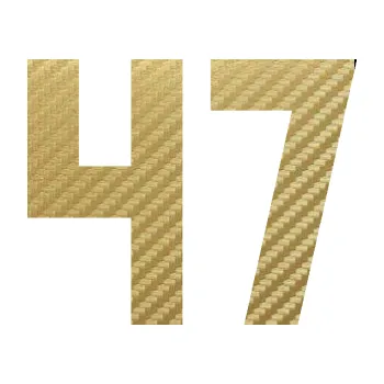 Polep vozidla Startovní číslo 47 (59 - 3D karbon zlatý) SAMOLEPKA NA AUTO, NÁLEPKA, FÓLIE, POLEP, TUNING, VLASTNÍ TEXT, TISK, AUTOSAMOLEPKY.cz, POLEPY, OBRÁZEK, LOGO, 3D STICKERS