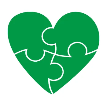 Samolepící dekorace SAMOLEPKA Srdíčko 018 pravá puzzle (12 - zelená) NA AUTO, NÁLEPKA, FÓLIE, POLEP, TUNING, VLASTNÍ TEXT, TISK, AUTOSAMOLEPKY.cz, POLEPY, OBRÁZEK, LOGO, SAMOLEPKY