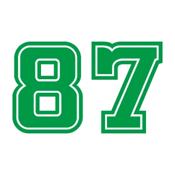 Polep vozidla Startovní číslo 87 typ 5 (12 - zelená) SAMOLEPKA NA AUTO, NÁLEPKA, FÓLIE, POLEP, TUNING, VLASTNÍ TEXT, TISK, AUTOSAMOLEPKY.cz, POLEPY, OBRÁZEK, LOGO, 3D STICKERS