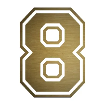 Polep vozidla Startovní číslo 8 typ 4 (64 - škrábaný kov zlatý) SAMOLEPKA NA AUTO, NÁLEPKA, FÓLIE, POLEP, TUNING, VLASTNÍ TEXT, TISK, AUTOSAMOLEPKY.cz, POLEPY, OBRÁZEK, LOGO, 3D STICKERS