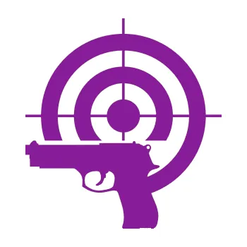 Polep vozidla SAMOLEPKA Terč zbraň pravá (14 - fialová) NA AUTO, NÁLEPKA, FÓLIE, POLEP, TUNING, VLASTNÍ TEXT, TISK, AUTOSAMOLEPKY.cz, POLEPY, OBRÁZEK, LOGO, SAMOLEPKY