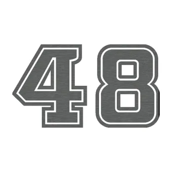 Polep vozidla Startovní číslo 48 typ 5 (62 - škrábaný titan) SAMOLEPKA NA AUTO, NÁLEPKA, FÓLIE, POLEP, TUNING, VLASTNÍ TEXT, TISK, AUTOSAMOLEPKY.cz, POLEPY, OBRÁZEK, LOGO, 3D STICKERS